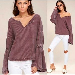 Free People “Dahlia” Bell Sleeve Top